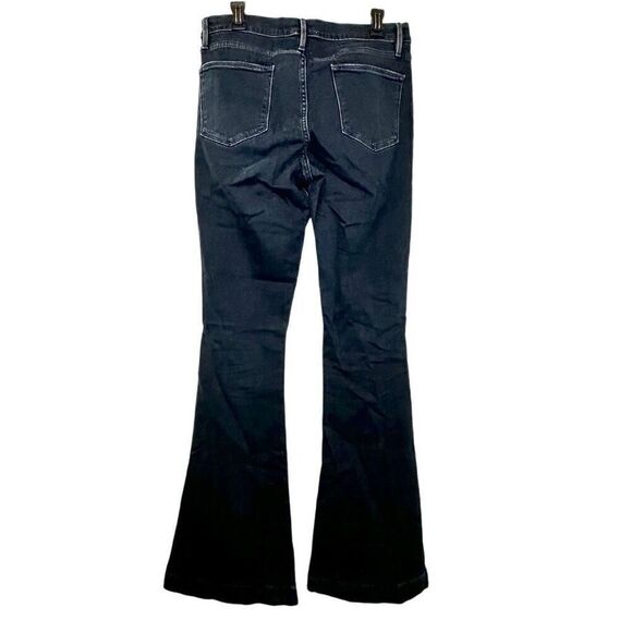 Frame Zip Fly Le High Flare Stretch Denim Jeans Deep Indigo Size 31 - Picture 2 of 7